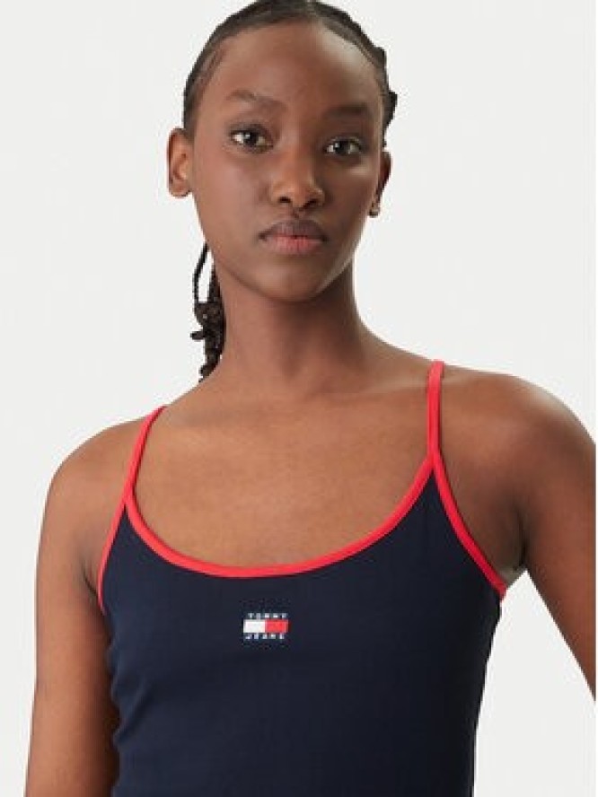 Tommy Jeans Top DW0DW22261 Granatowy Slim Fit