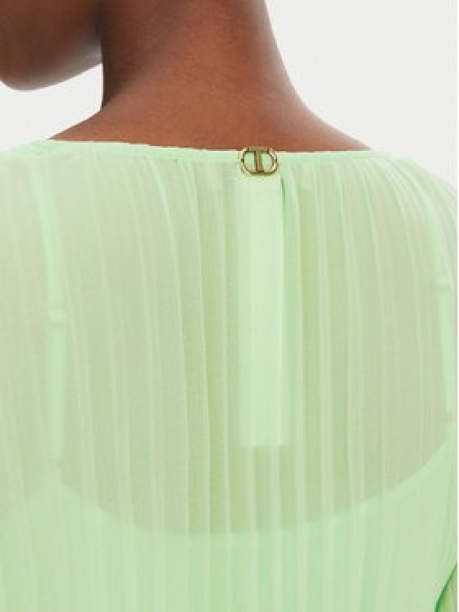 TWINSET Sukienka koktajlowa 251TP2330 Zielony Regular Fit