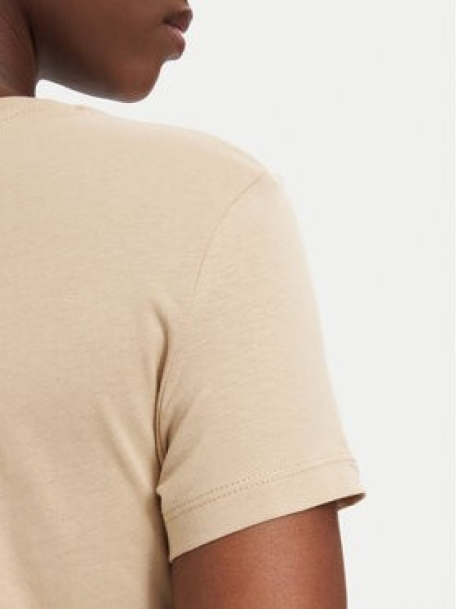 Tommy Jeans T-Shirt DW0DW20459 Beżowy jasny Slim Fit