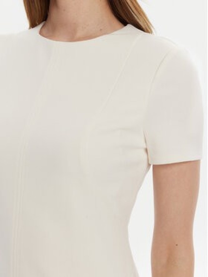 Calvin Klein Sukienka koktajlowa LV044C064G Écru Slim Fit