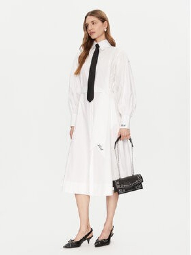 KARL LAGERFELD Sukienka koszulowa A1W13018 Biały Regular Fit