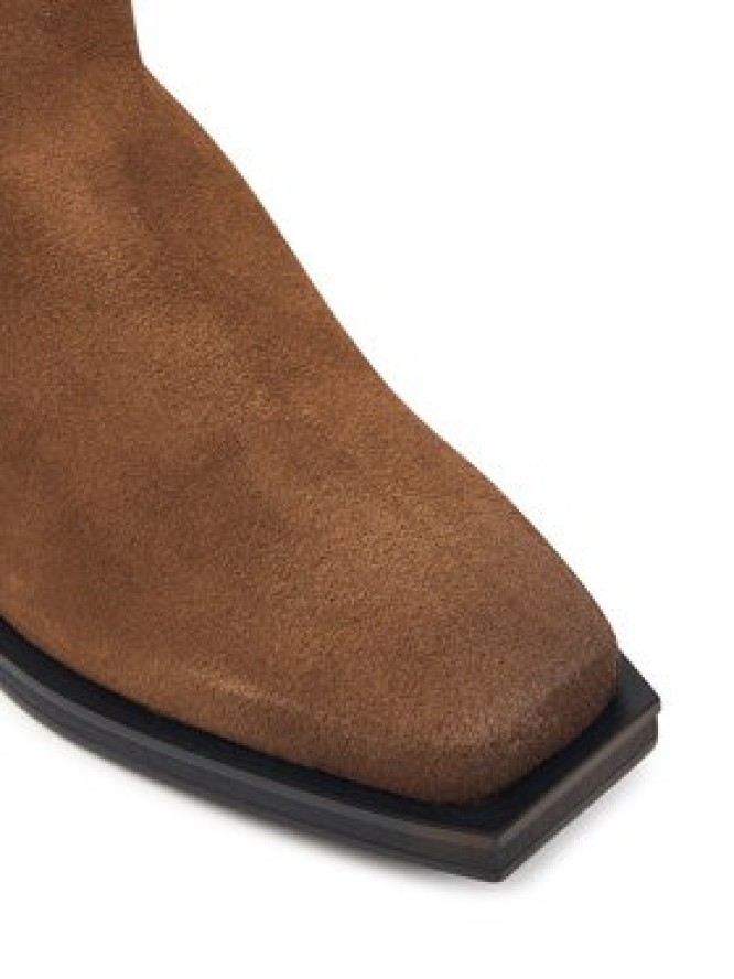 Tommy Jeans Botki Tjw Suede Cowboy Boots EN0EN03142 Brązowy