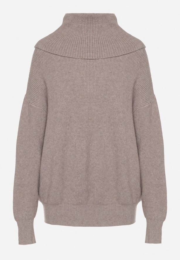 Ciemnobrązowy Golf o Klasycznym Kroju z Kaszmirem Azifra