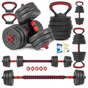 Hantle regulowane 6w1 sztanga kettlebell pompki Sapphire SG-1110K 2x10kg