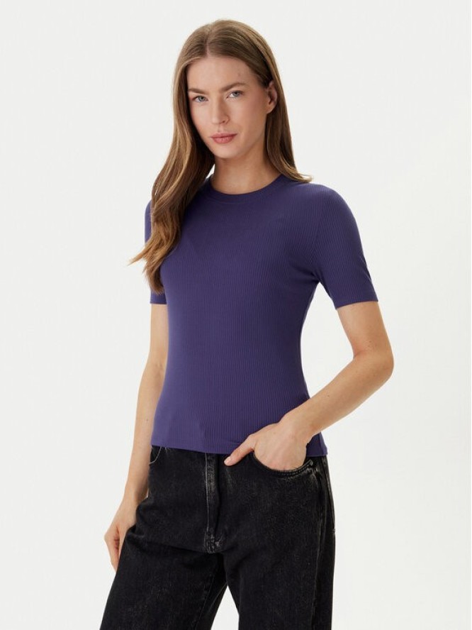 Calvin Klein T-Shirt LV044D246G Fioletowy Slim Fit