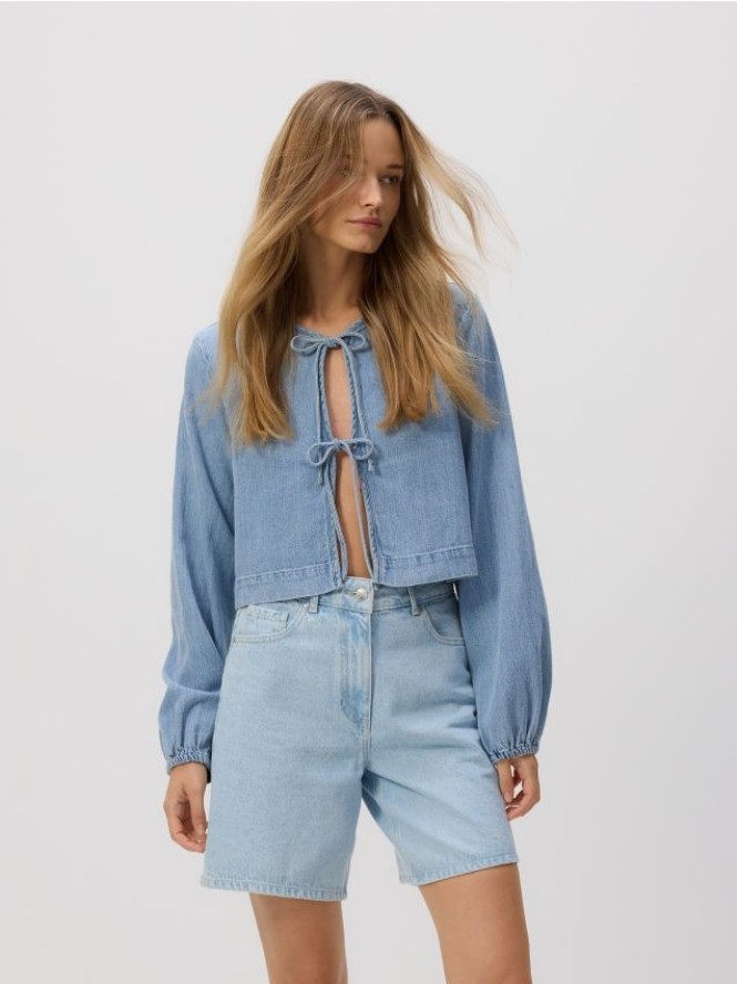 Jeansowe bermudy - niebieski