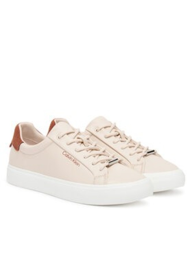 Calvin Klein Sneakersy Vulc Lace Up Lth W/Sue Bt HW0HW02571 Beżowy