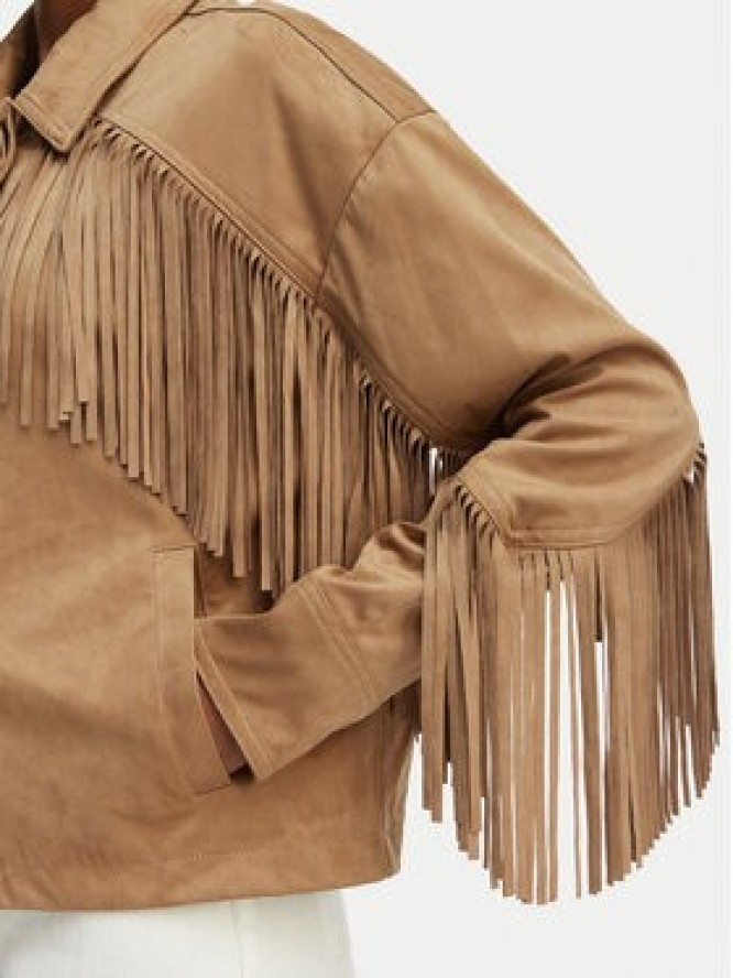 Guess Kurtka z imitacji skóry W6GL45 W2466 Brązowy jasny Regular Fit