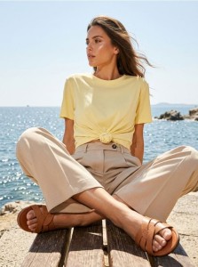 Koszulka wiązana w talii - yellow jeans