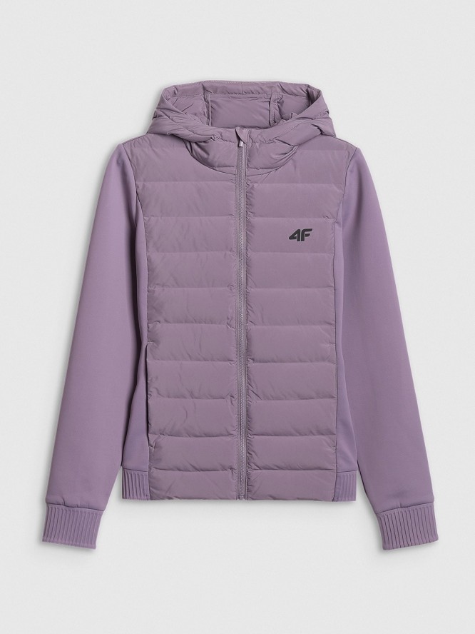 4F Kurtka z wypełnieniem syntetycznym damska - fioletowa S