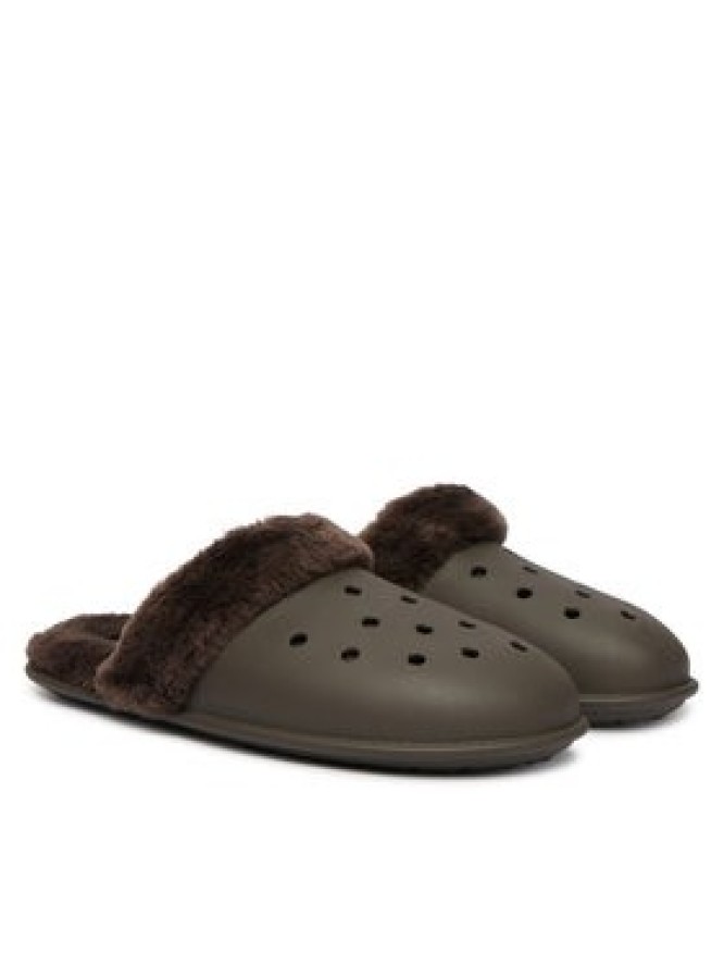 Crocs Kapcie Classic Fuzz Scuff 212143 Brązowy