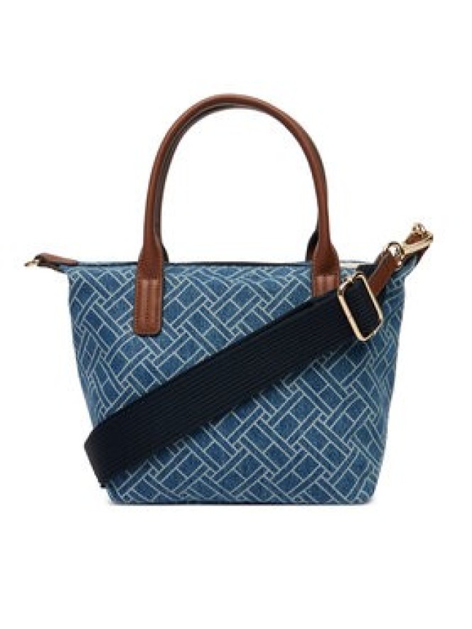 Tommy Hilfiger Torebka Popette Mini Tote Denim Flag AW0AW18612 Niebieski