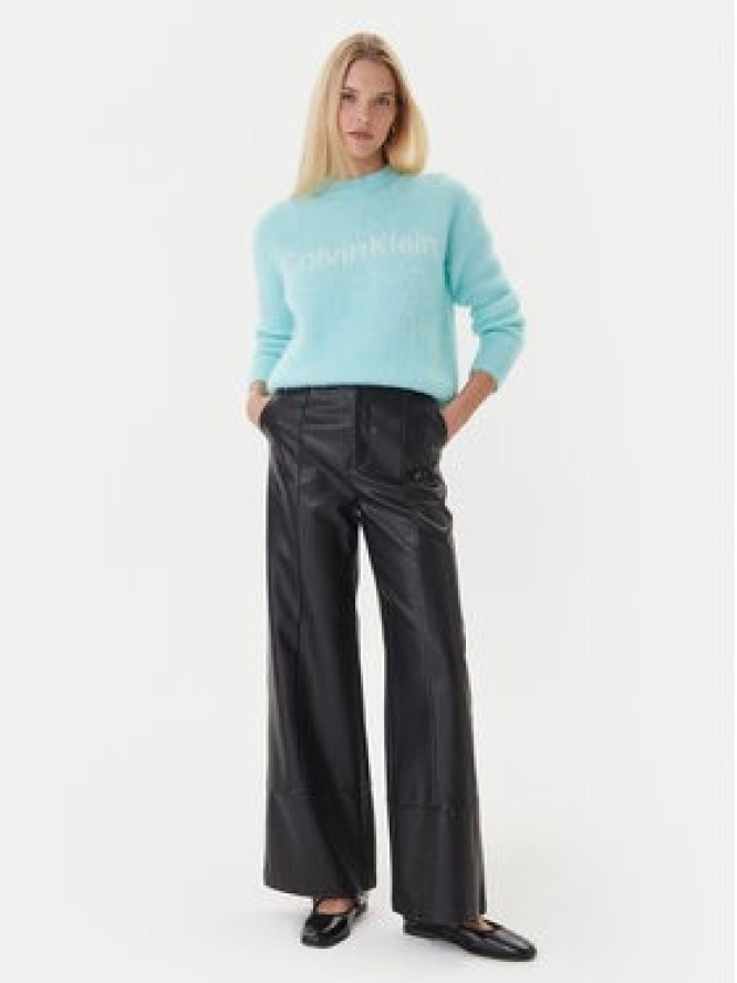 Calvin Klein Sweter LV044D359G Turkusowy Relaxed Fit