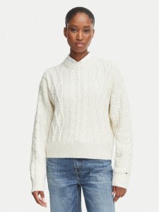 Tommy Hilfiger Sweter WW0WW51396 Beżowy jasny Regular Fit