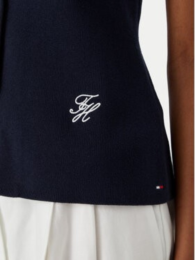 Tommy Hilfiger Top WW0WW49707 Granatowy Slim Fit