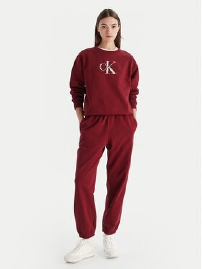 Calvin Klein Jeans Bluza Monologo LV047B234G Bordowy Relaxed Fit