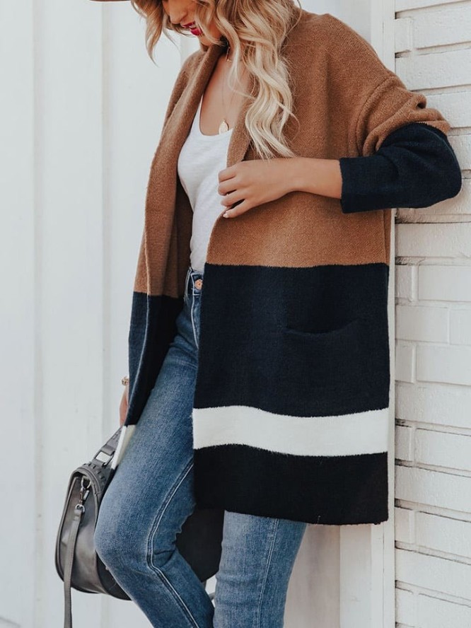 Milan Kiss Kardigan w kolorze jasnobrązowo-czarnym rozmiar: L