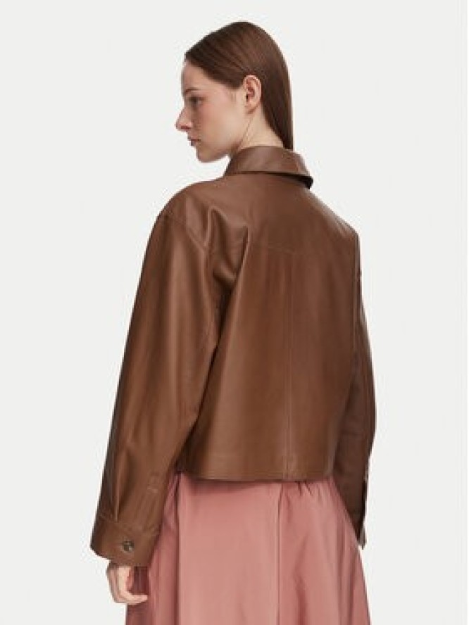 Weekend Max Mara Kurtka skórzana Piovra 2625446021 Brązowy Regular Fit
