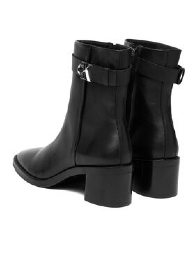 Calvin Klein Botki Block Heel Boot W/ Metal Logo HW0HW02591 Czarny