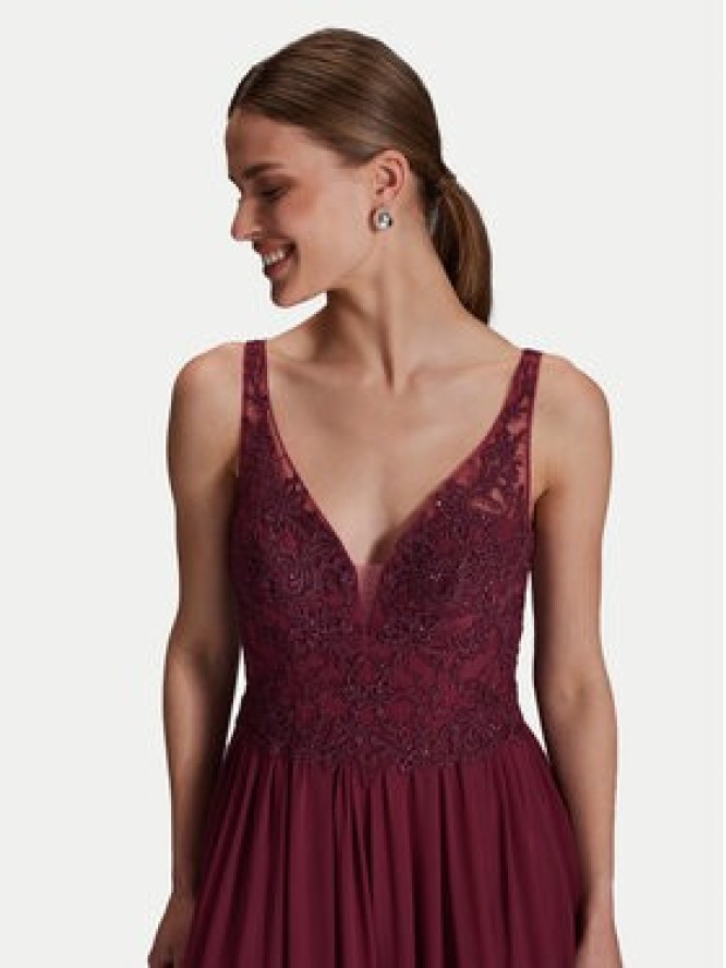 Hey Kyla Sukienka wieczorowa 5AI070HK Bordowy Regular Fit