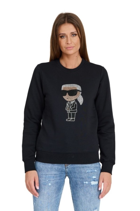 KARL LAGERFELD Czarna damska bluza Ikonik 2.0, Rozmiar XS