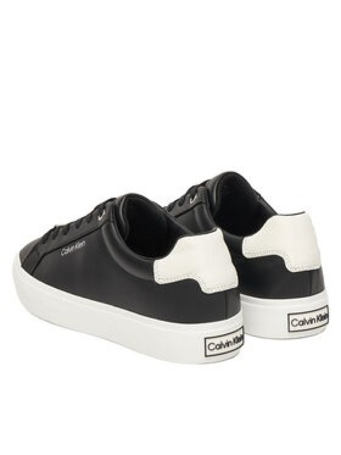 Calvin Klein Sneakersy Vulc Lace Up Lth/Moire Bt HW0HW02747 Czarny