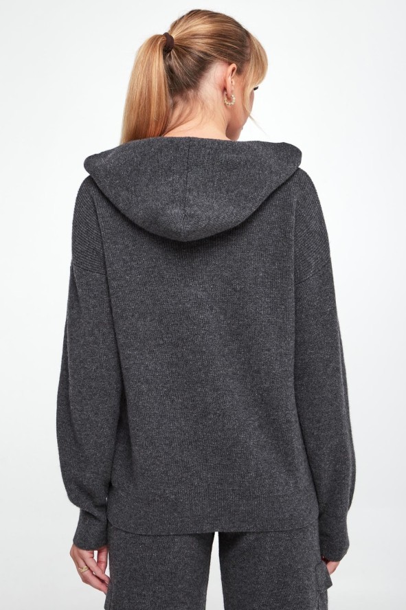 Sweter damski wełniany z kapturem ERMANNO FIRENZE