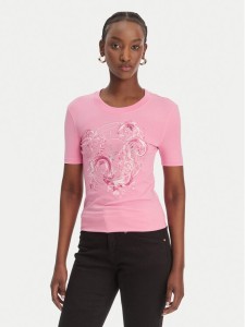 Versace Jeans Couture T-Shirt 80HAHE01 CJ02E Różowy Slim Fit