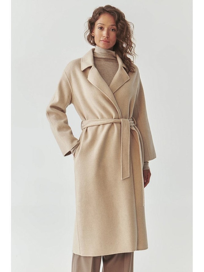 TATUUM Wełniany płaszcz w kolorze beżowym rozmiar: L