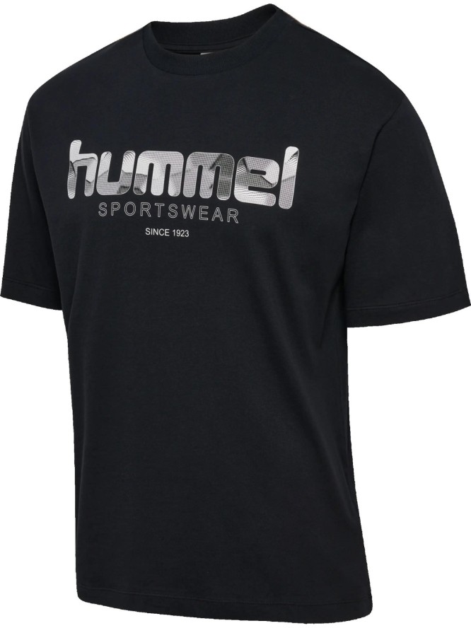hummel T-shirt krótki rękaw hmlCLUB LOGO z bawełny organicznej – BLACK