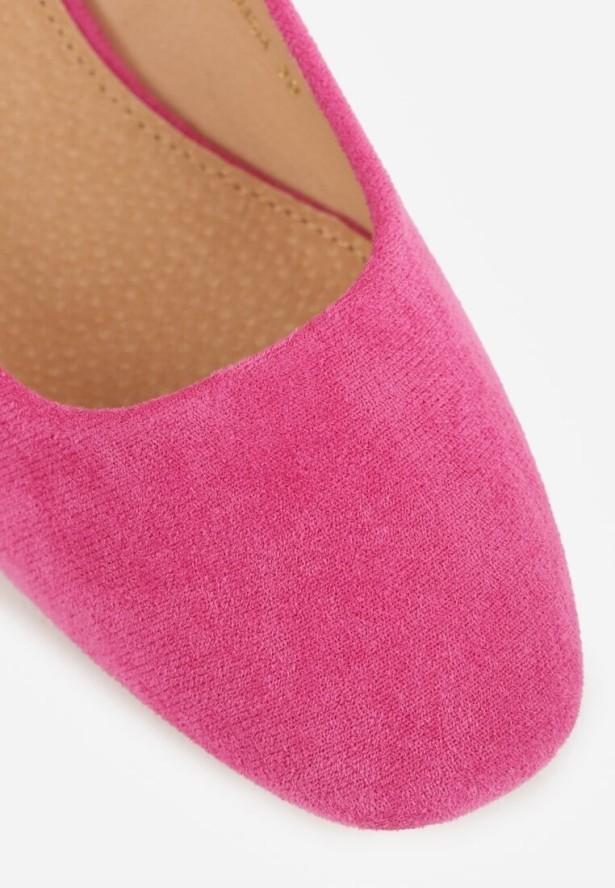 Fuksjowe Czółenka na Słupku Vices ze Skórzaną Wkładką Savirae