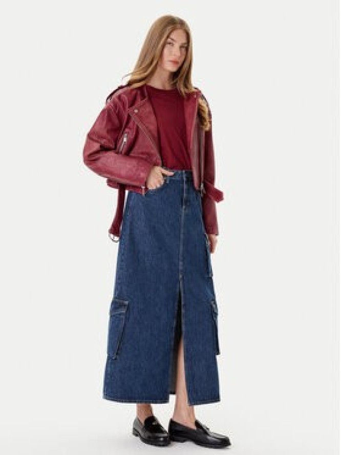 BOSS Kurtka skórzana C_Sadora 50543026 Bordowy Regular Fit