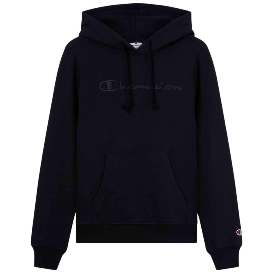 CHAMPION Bluza damska z kapturem dopasowana, czarna