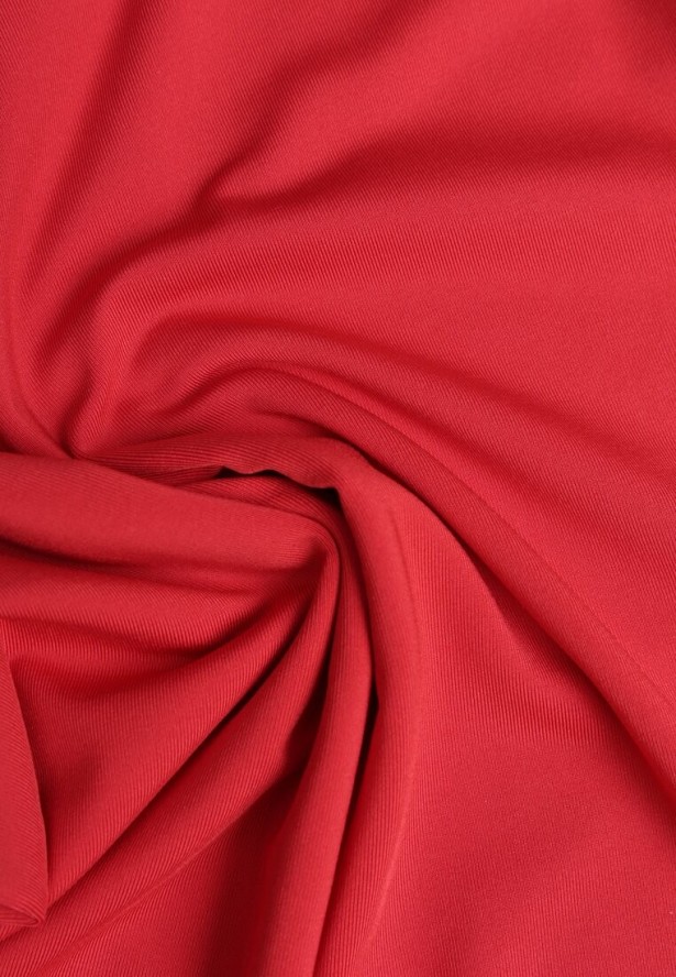 Czerwona Elastyczna Bluzka z Kwadratowym Dekoltem z Wiskozą Doriore