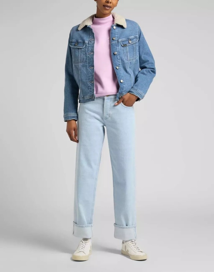 LEE SHERPA RIDER DAMSKA KURTKA JEANSOWA PARTLY CLOUDY L54VFAPA 112320553