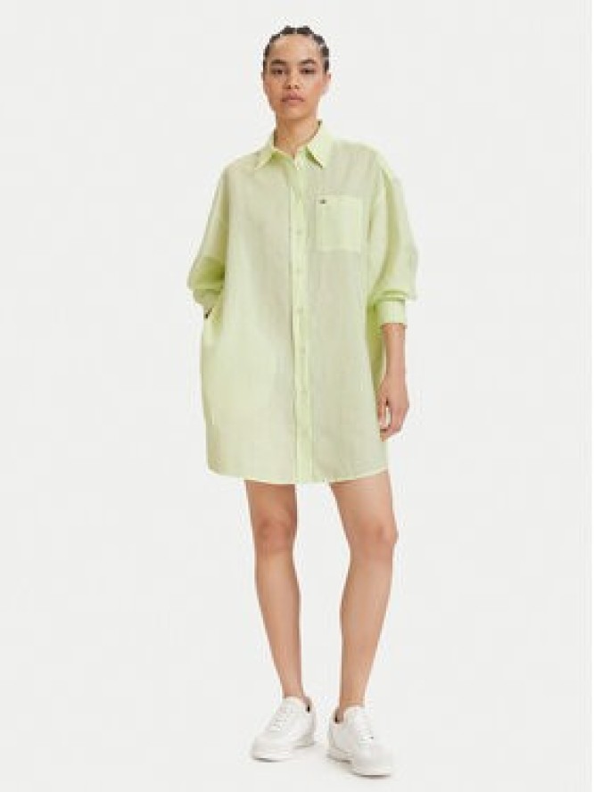Tommy Jeans Sukienka koszulowa DW0DW22344 Zielony jasny Relaxed Fit