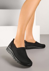 Czarne Tenisówki Ozdobione Siateczkową Wstawką Boreldi