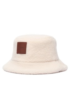 Calvin Klein Kapelusz All-Over Sherpa W/ Patch Bucket LV04F5097G Kremowy