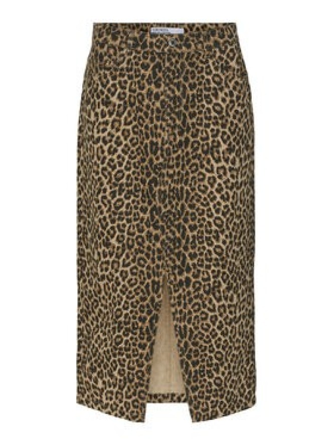 Vero Moda Spódnica jeansowa Veri 10331065 Brązowy Regular Fit