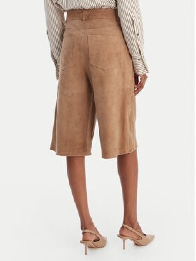 Marella Szorty skórzane Scoglio 2613431021 Beżowy Relaxed Fit