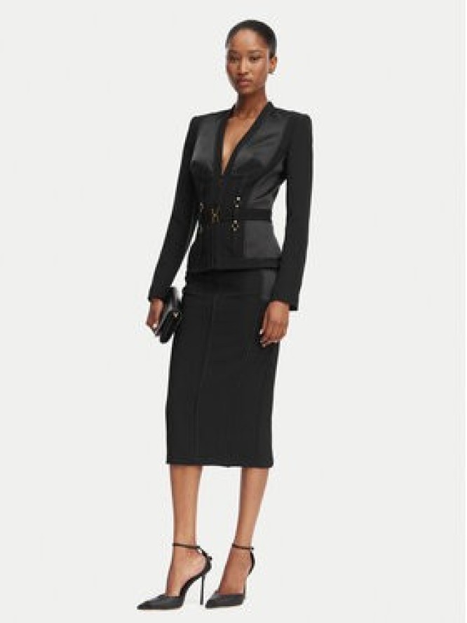 Elisabetta Franchi Marynarka GI-233-62E2-V840 Czarny Slim Fit
