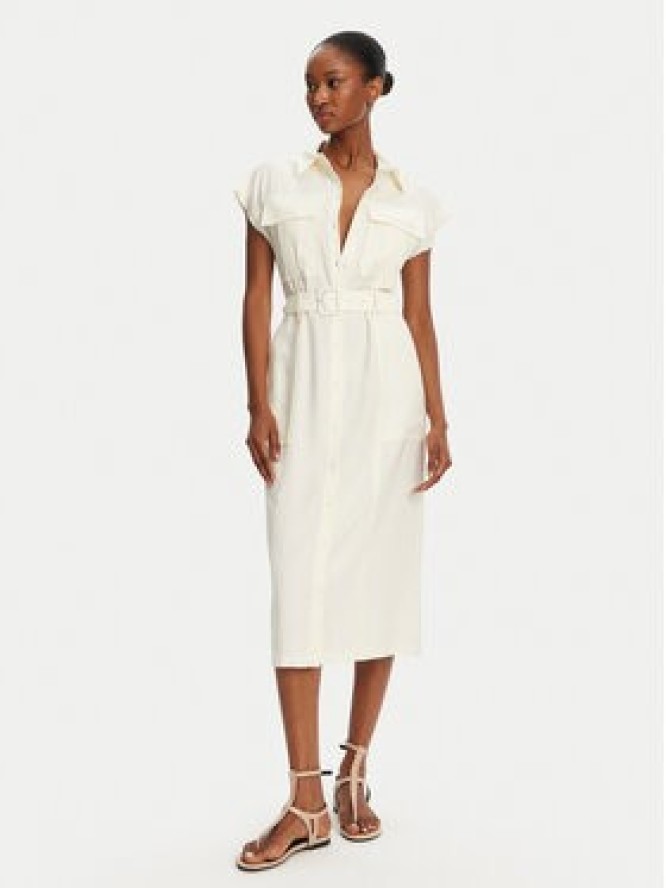 Patrizia Pepe Sukienka koszulowa 2A2870/A573-W146 Écru Regular Fit