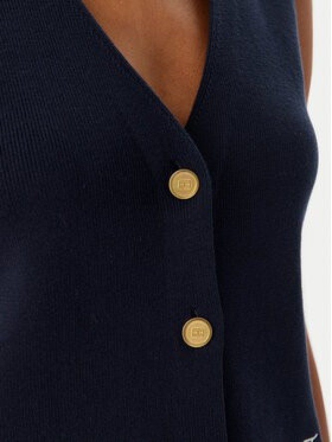Tommy Hilfiger Top WW0WW49707 Granatowy Slim Fit