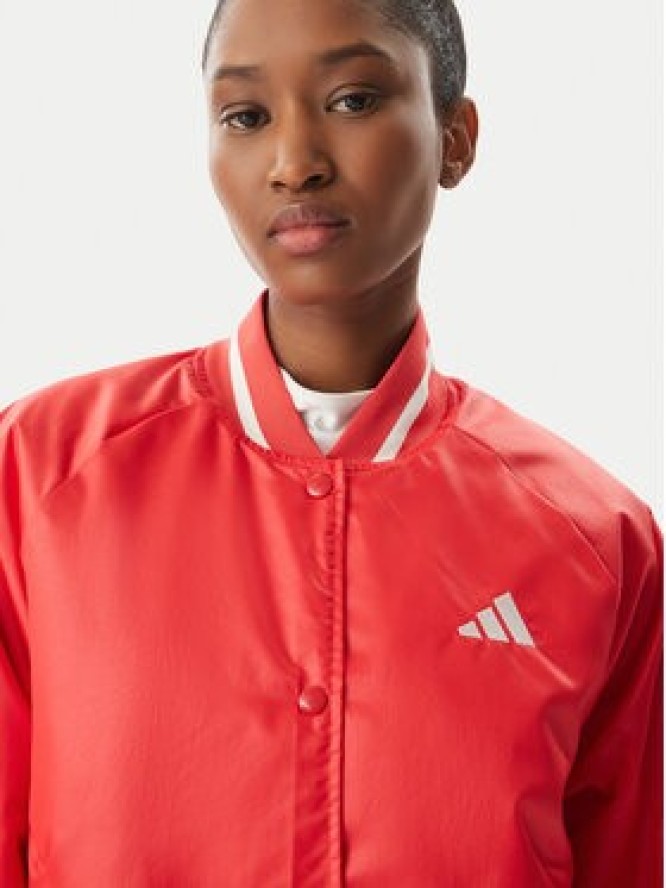 adidas Kurtka bomber Stadium JZ6921 Czerwony Loose Fit