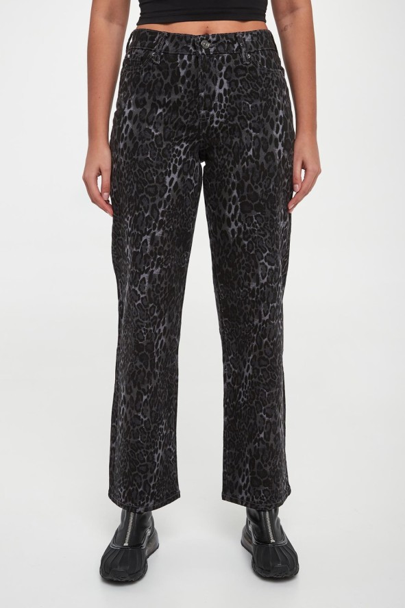 Jeansy damskie w panterkę DKNY JEANS