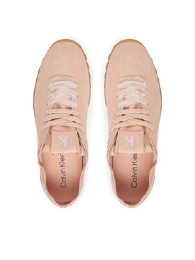 Calvin Klein Sneakersy Low Profile Run Mg Sue Db Laces HW0HW03150 Różowy jasny