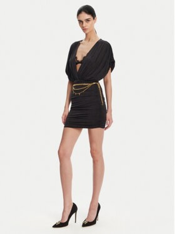 Elisabetta Franchi Sukienka koktajlowa AB-765-51E2 Czarny Regular Fit