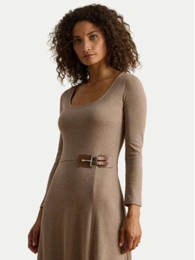 LAUREN RALPH LAUREN Sukienka dzianinowa 200980038001 Beżowy Slim Fit