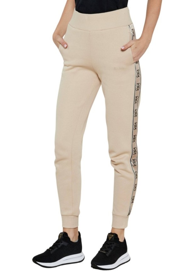 GUESS Beżowe spodnie dresowe damskie Britney, Rozmiar XS