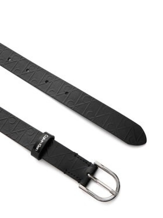 Calvin Klein Pasek Damski Round Buckle Debossed LV04F7143G Czarny
